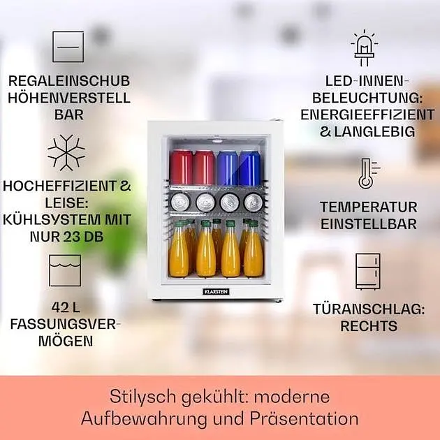 Мини холодильник Klarstein Brooklyn 42 (10035227) - фото 2