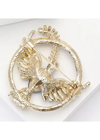 Брошь Птица брошь-булавка символ Украины желто-голубая - фото 2