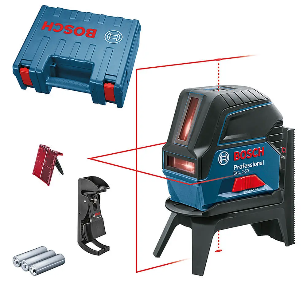 Лазерний нівелір Bosch GCL 2-50 Professional в чемодані з тримачем і 3 батарейками