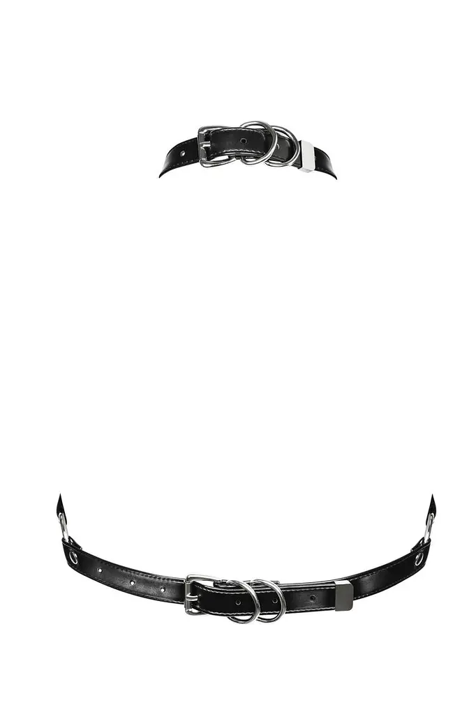 Портупея на груди Obsessive A740 harness black, штучна шкіра - фото 2