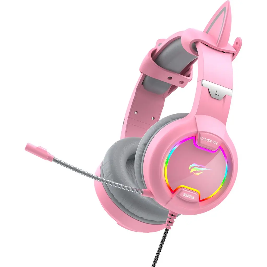 Навушники ігрові з мікрофоном Havit HV-H2233d Cat pink (HV-H2233d) - фото 5