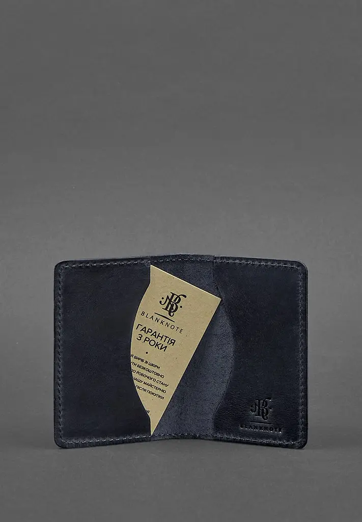 Шкіряний кард-кейс (візитниця) 6.0 синій Crazy Horse - фото 4