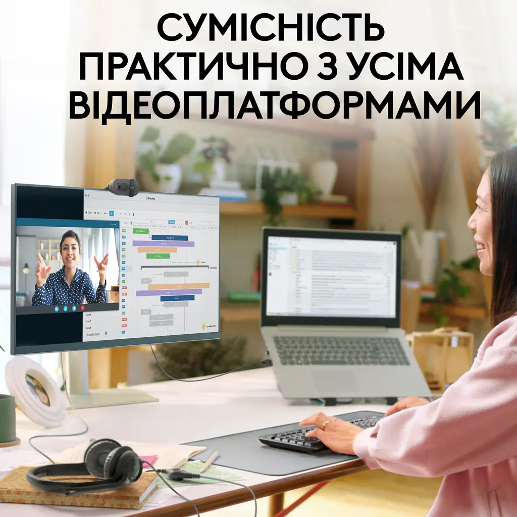 Веб-камера Logitech Brio 100 Full HD Graphite (960-001585) - фото 7