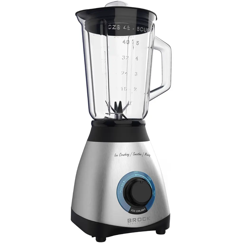 Блендер BROCK BL 1502 SS стаціонарний 500Вт/скляна чаша 1,5л/PULSE/2 швидк./дроблення льоду/метал (BL 1502 SS) - фото 9