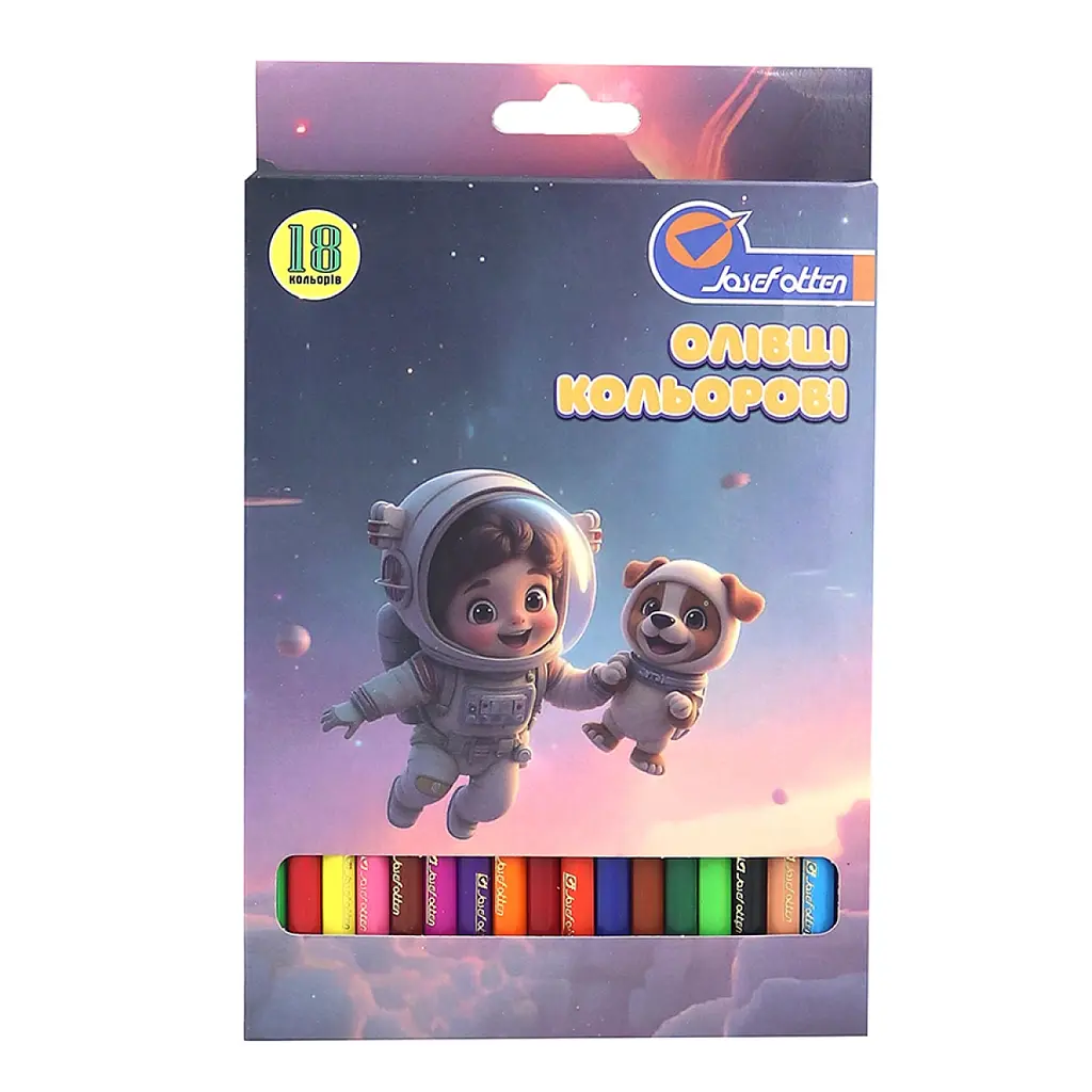Олівці кольорові пластикові J. Otten «Spaceman» 18 кольорів