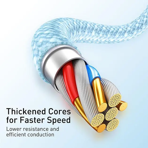 Кабель Baseus Dynamic Series Fast Charging Data Cable USB to iP 2.4 A 1 m Blue (CALD000403) - фото 6