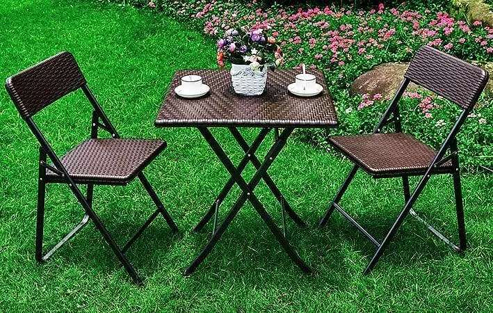 Комплект садових меблів SpringFun стиль Rattan brown розкладні для відпочинку банкету туризму кейтерингу - фото 2