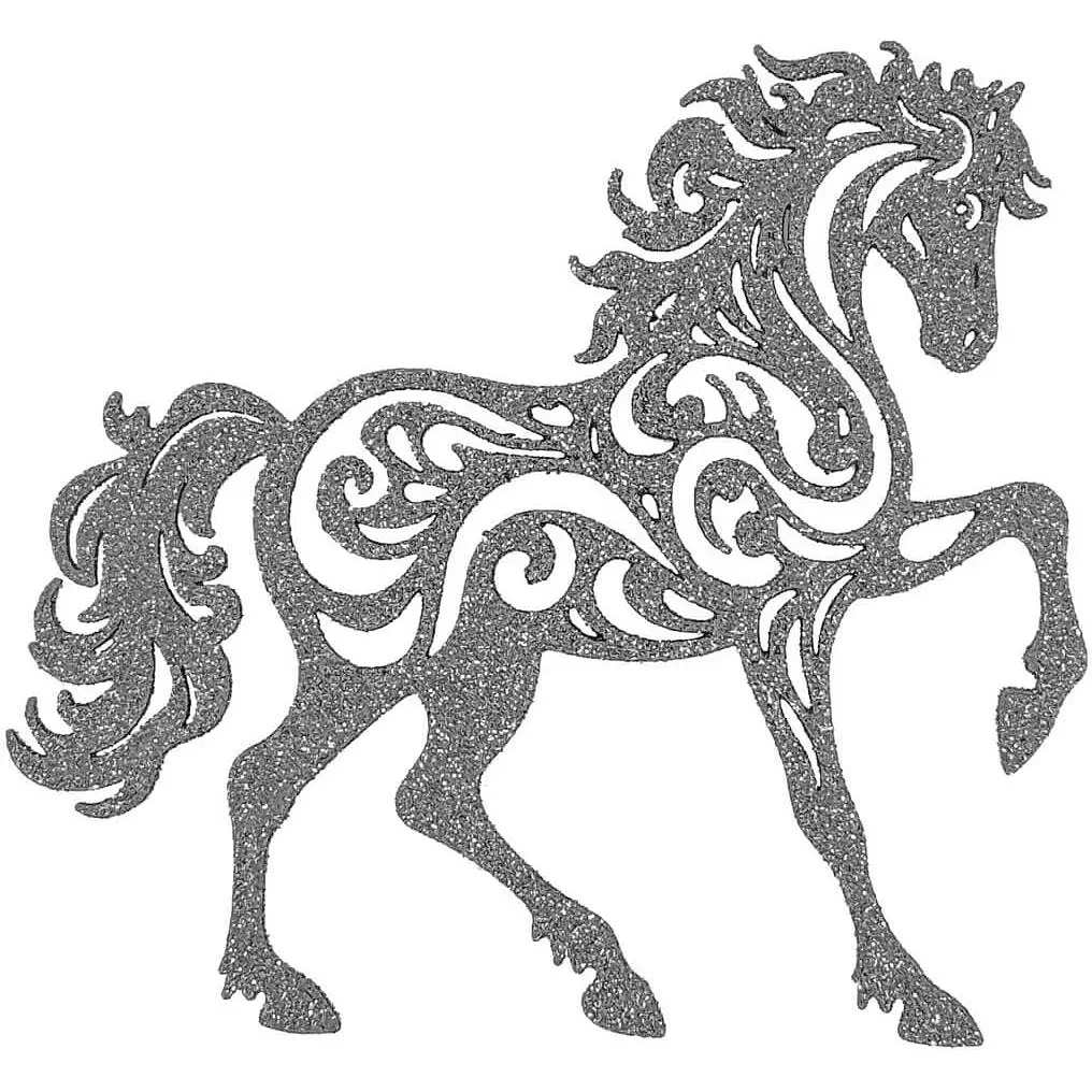 Прикраса новорічна Mis Lt Коник ажурний 2Д колір в асортименті - фото 2