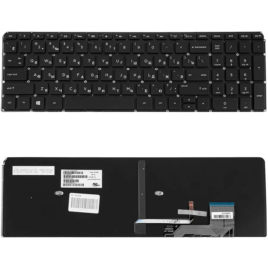 Клавіатура для ноутбука HP (Envy Touchsmart: M6-K series) rus, black, підсвічування клавіш - фото 2
