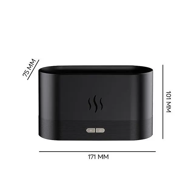 Зволожувач повітря з ефектом полум'я Air humidifier 2344 ультразвуковий 180 мл Чорний  - фото 3