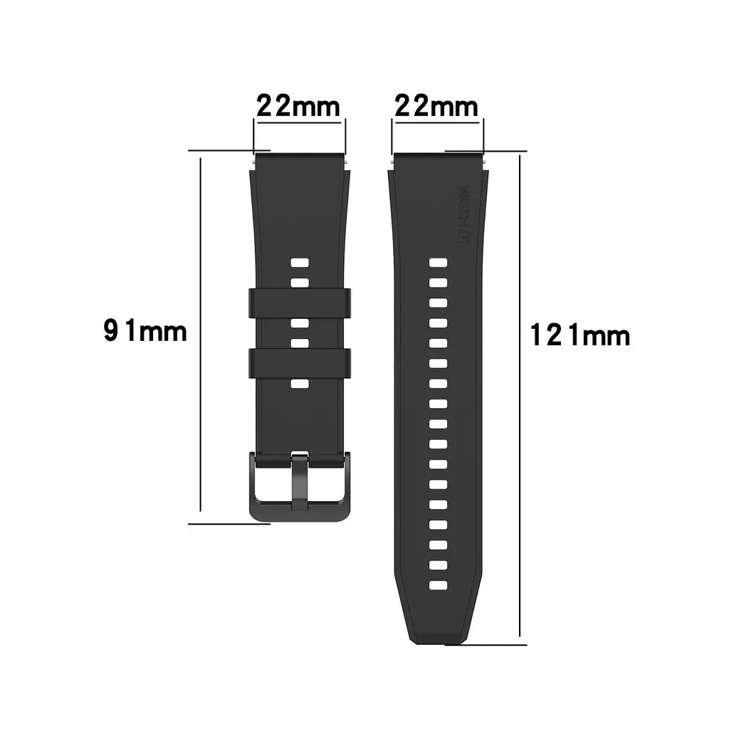 Силіконовий ремінець для Смарт-годинника Kospet Tank T2, M2, T3, T3 Ultra Black (19585) - фото 3