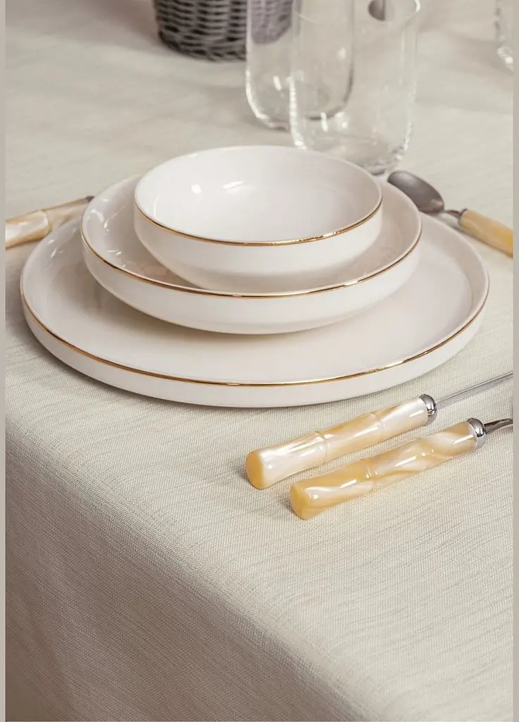 Скатертина Cotton Box Plain - Cream 155х220 см поліестер TC303375943 - фото 2