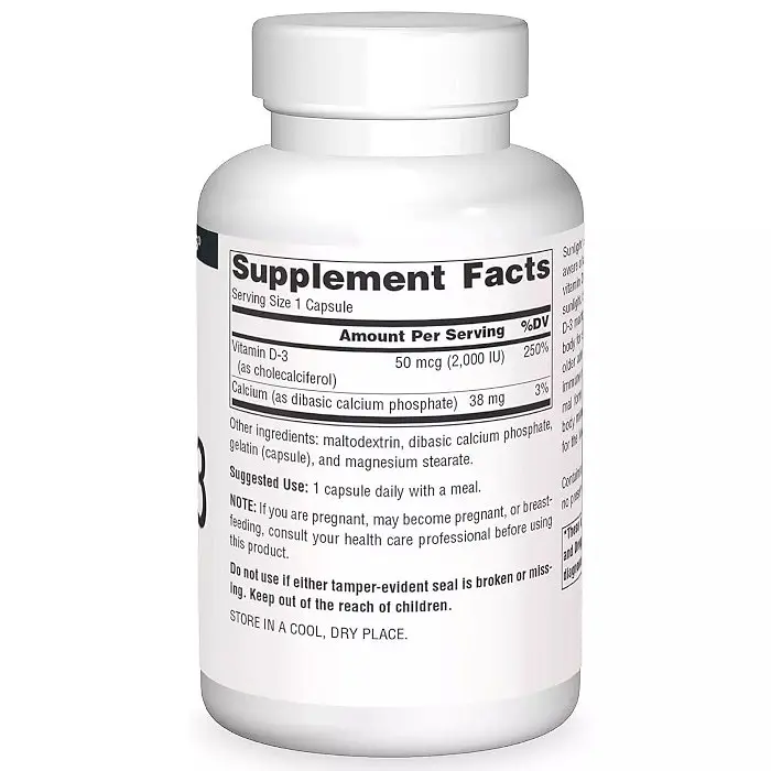 Вітаміни та мінерали Source Naturals Vitamin D3 2000 IU 200 капсул - фото 2