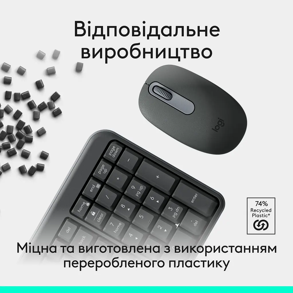 Комплект (клавіатура + миша) Logitech MK250 Bluetooth/Wireles Graphite (UA) (920-013823) [140896] - фото 5