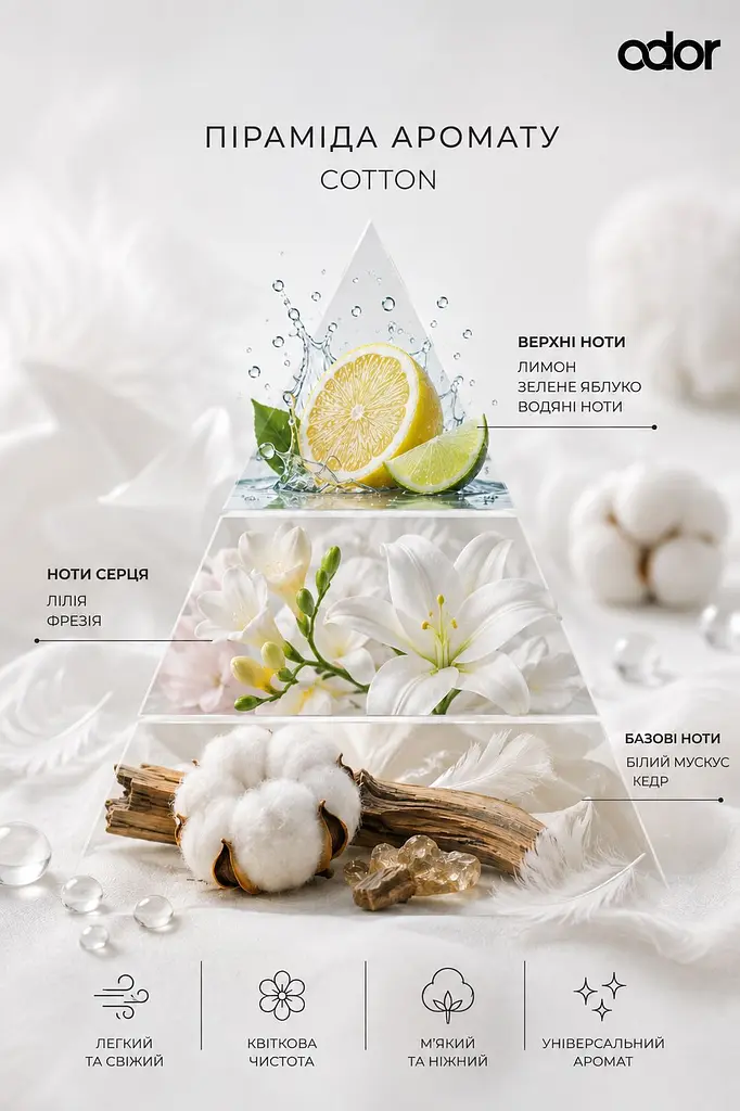 Парфумований освіжувач повітря Odor Premium Cotton 250 мл (4820086524476) - фото 3