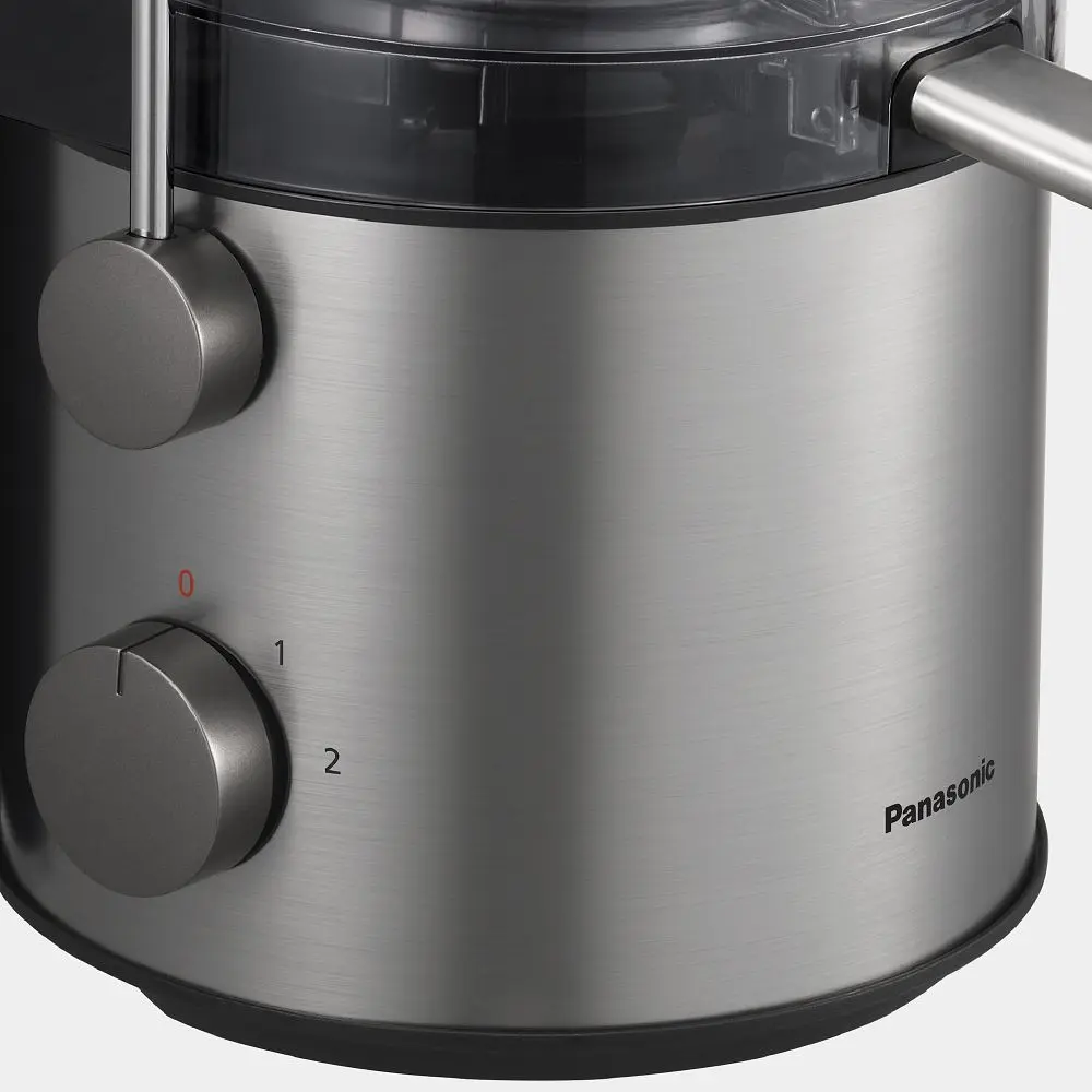 Соковыжималка Panasonic 1000Вт чаша-1.5л жмых-2л желоб на целое яблоко пластик/металл черный - фото 7