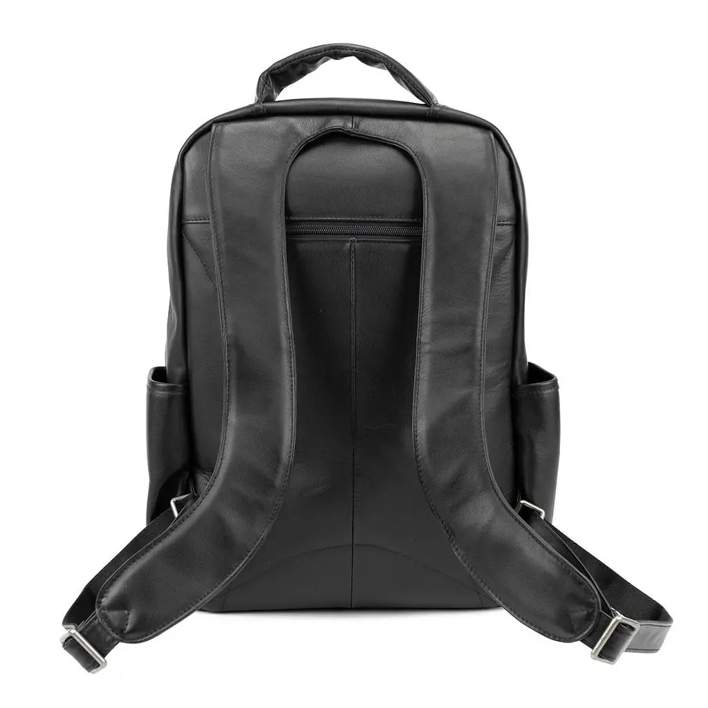 Чоловічий шкіряний рюкзак чорний Tiding Bag 1665A - фото 6