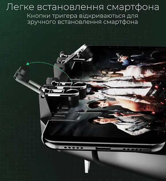 Джойстик для телефону з охолодженням Memo AK77 1200mAh ігровий контролер тригер Black (18535) - фото 7