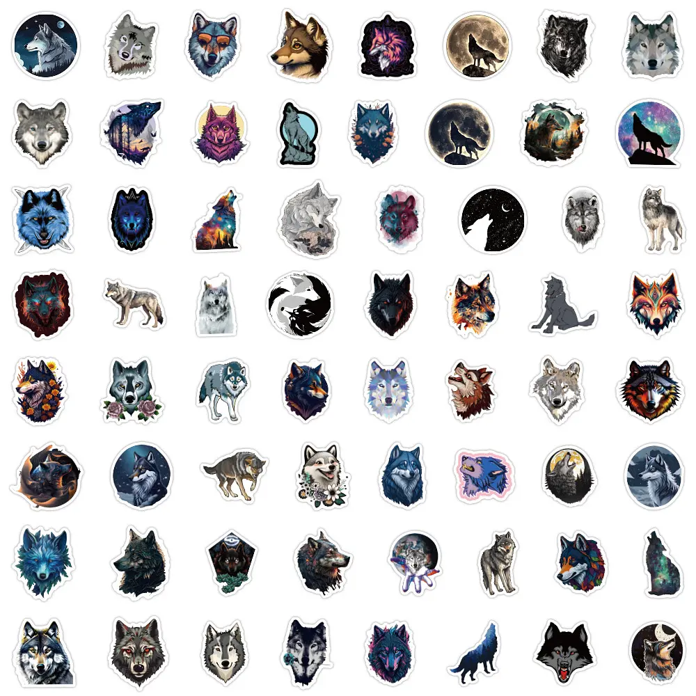 Стікерпак Вовки Набір наклейок GeekLand Wolf 60 штук - фото 2