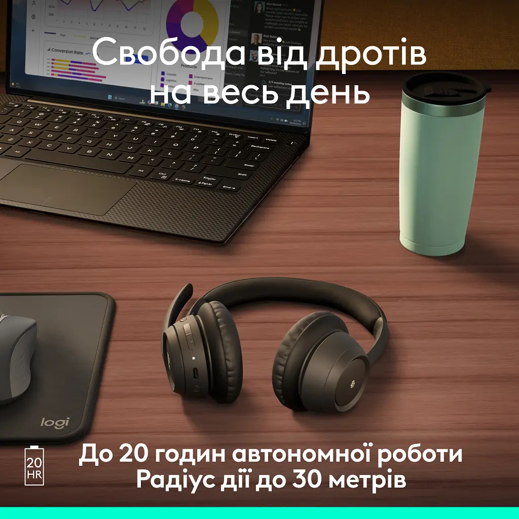 Навушники Logitech Zone 305 for Business Bluetooth Black (981-001458) - фото 12