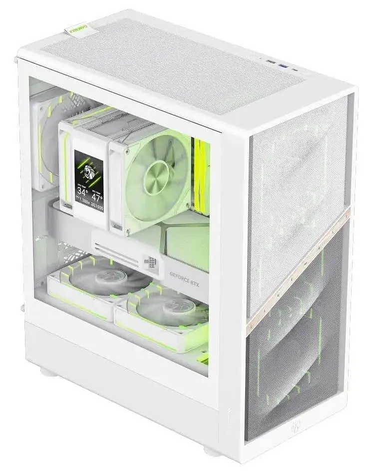 Корпус GameMax Aeris 330 M Tempered Glass без БЖ White (AERIS 330 MW) - фото 4