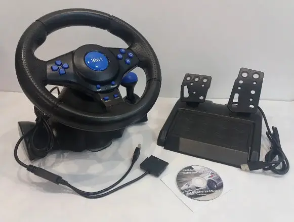 Гоночный руль Vibration Steering Wheel PS3 PS2 pc USB мультимедийный 3 в 1 - фото 3
