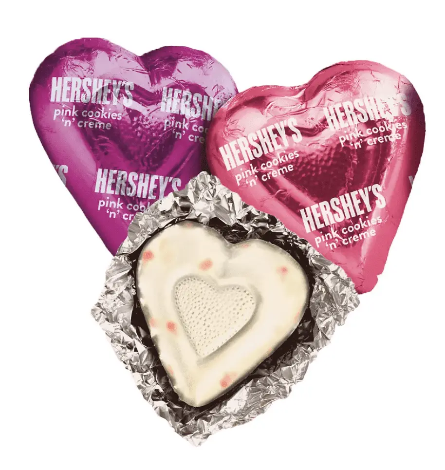 Шоколадні цукерки Hershey's Valentine's Day Pink Cookies'n Crème Hearts Candy 249г - фото 3