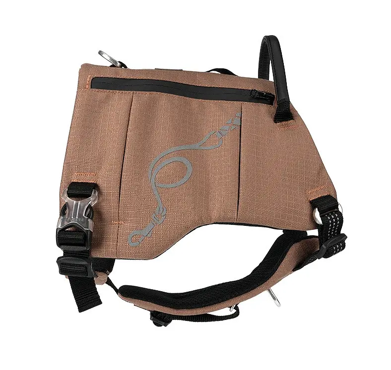 Шлейка для собак Truelove TLB2251 світловідбивна, з водонепроникної тканини Cordura, регульована Коричневий, L - фото 2