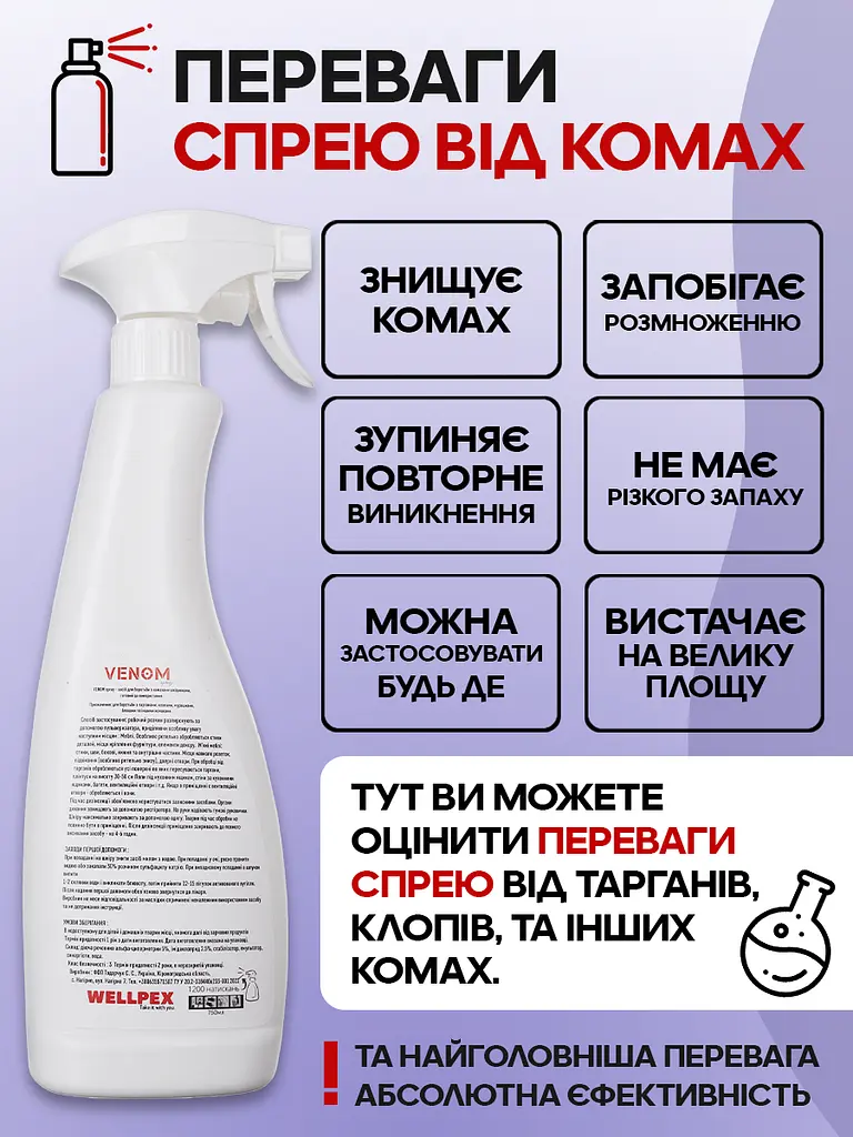 Venom Комплект від тарганів: Spray (2х750 мл) + Gel (2х25 мл) - фото 5