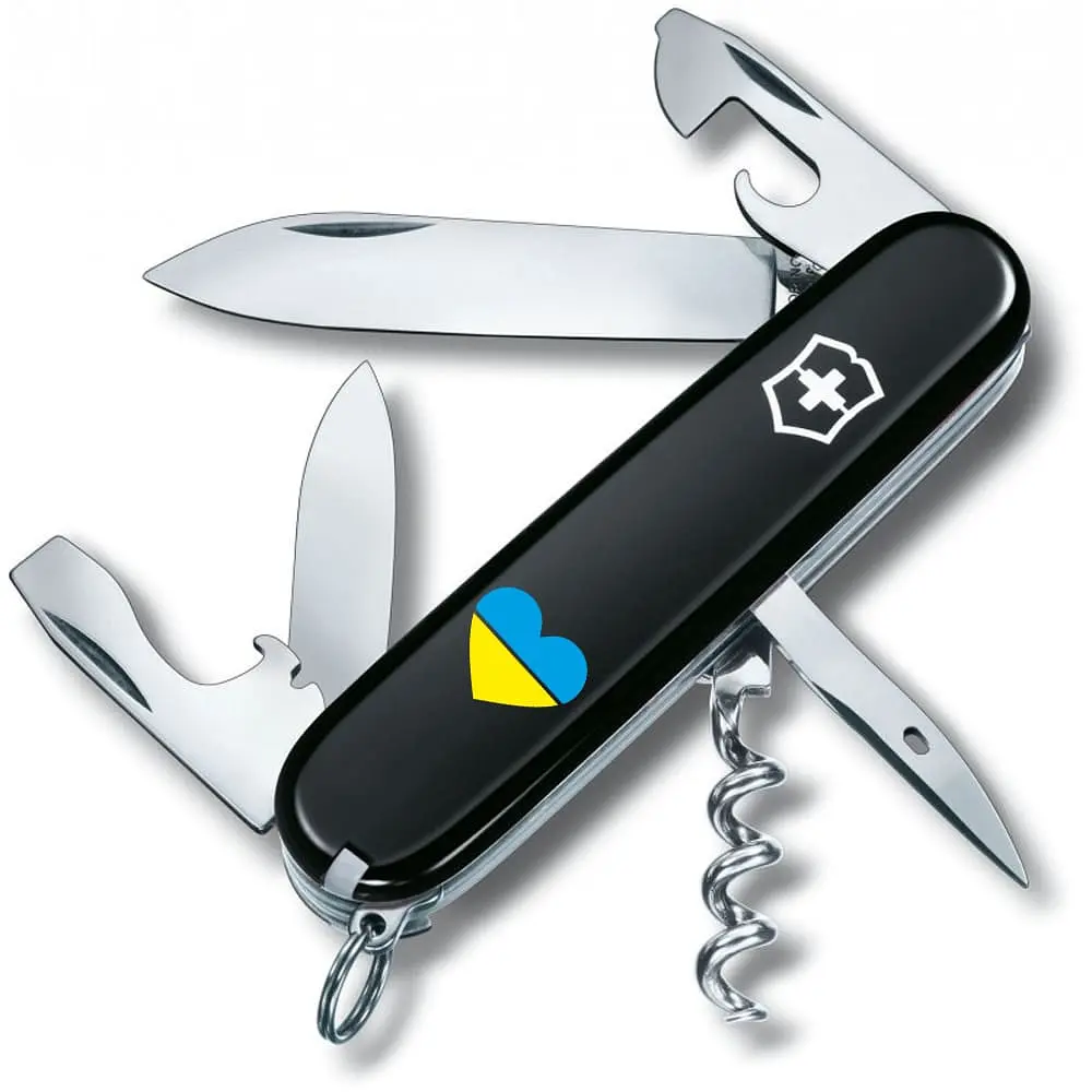 Ніж Victorinox Spartan Ukraine 91мм 12функ чорн/Серце синьо-жовте