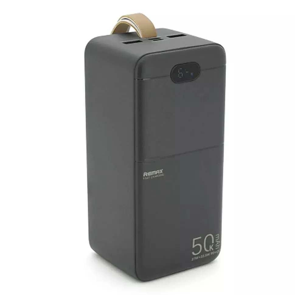 Павербанк Remax RPP-117 / 50000 мАг / PD 27W+QC 22.5W / USB-C + USB-A + Micro-USB / Чорний - фото 2