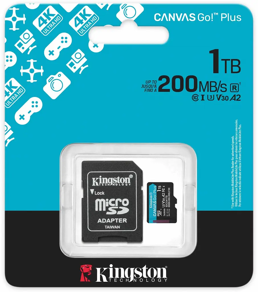Карта пам'яті Kingston MicroSDXC 1TB Canvas Go! Plus class 10 UHS-I U3 V30 A2 Adapter SD (SDCG4/1TB) - фото 3