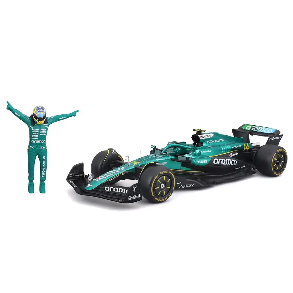 Автомодель з фігуркою – ASTON MARTIN AMR25 (2025) (1:24) Bburago 18-28071 (#14) - фото 2