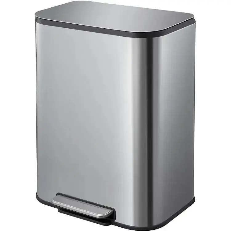 Відро для сміття Mixxus Cubic-TC0105 з плавним закриттям прямокутне SS Color 5л нержавіюча сталь MI7088, Нержавіюча сталь