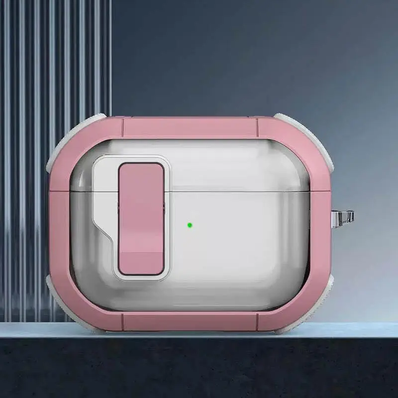 Футляр протиударний Locking Button для навушників Airpods Pro 3 Pink - фото 2