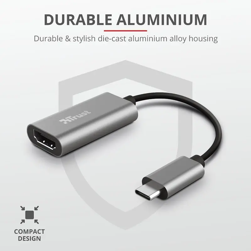 Адаптер Trust Dalyx USB-C > HDMI, 0.2м, Алюминий, черный teh0018506 - фото 8