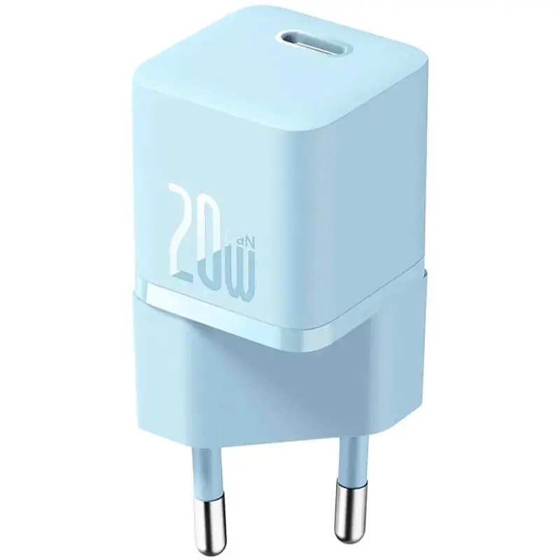 Зарядний пристрій Baseus GaN 5 Fast Charger (mini) 20 W (CCGN050103) 1 Type-C блакитне - фото 2