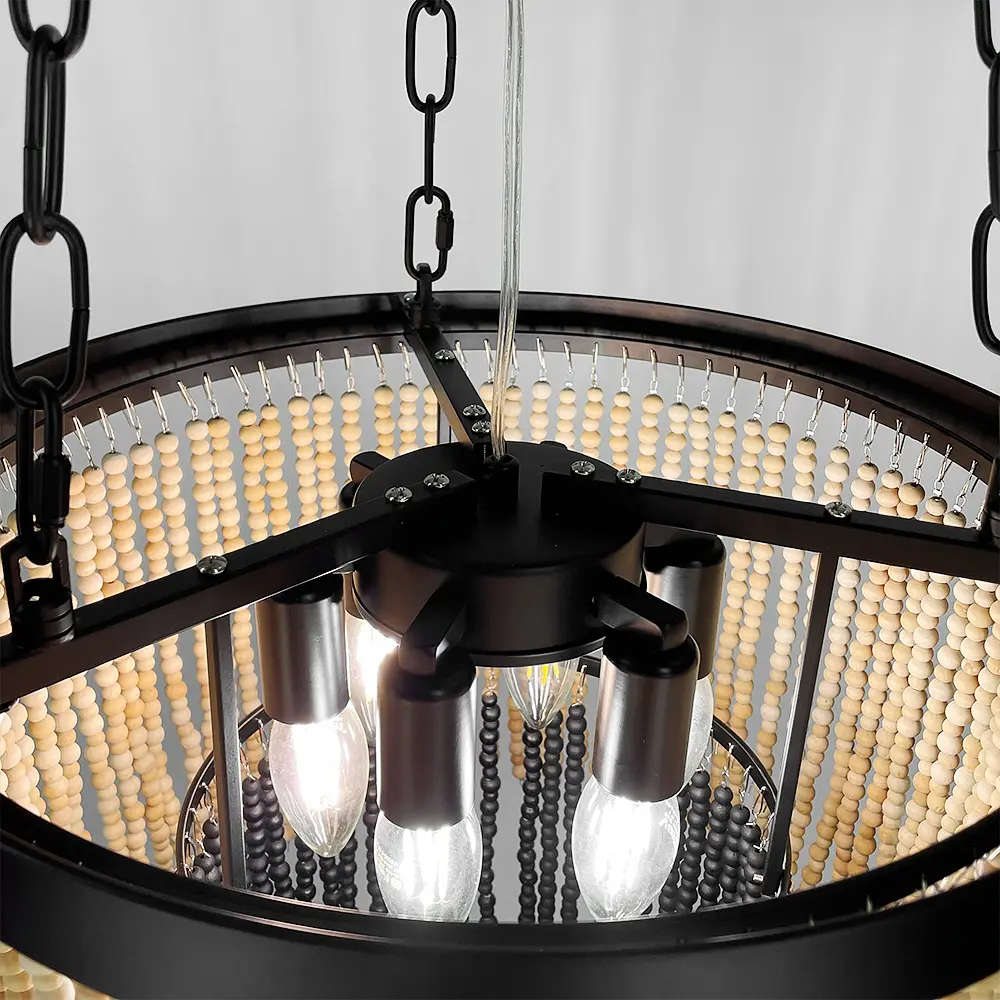 Подвесная люстра из серии "Деревянные бусины" Ø 40 см Line.F MJ 197-400 - фото 5