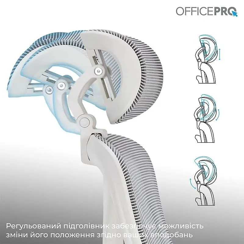 Кресло офисное Officepro Atlas OC630-W-LG-LG White/Light Gray (OC630-W-LG-LG) - фото 8