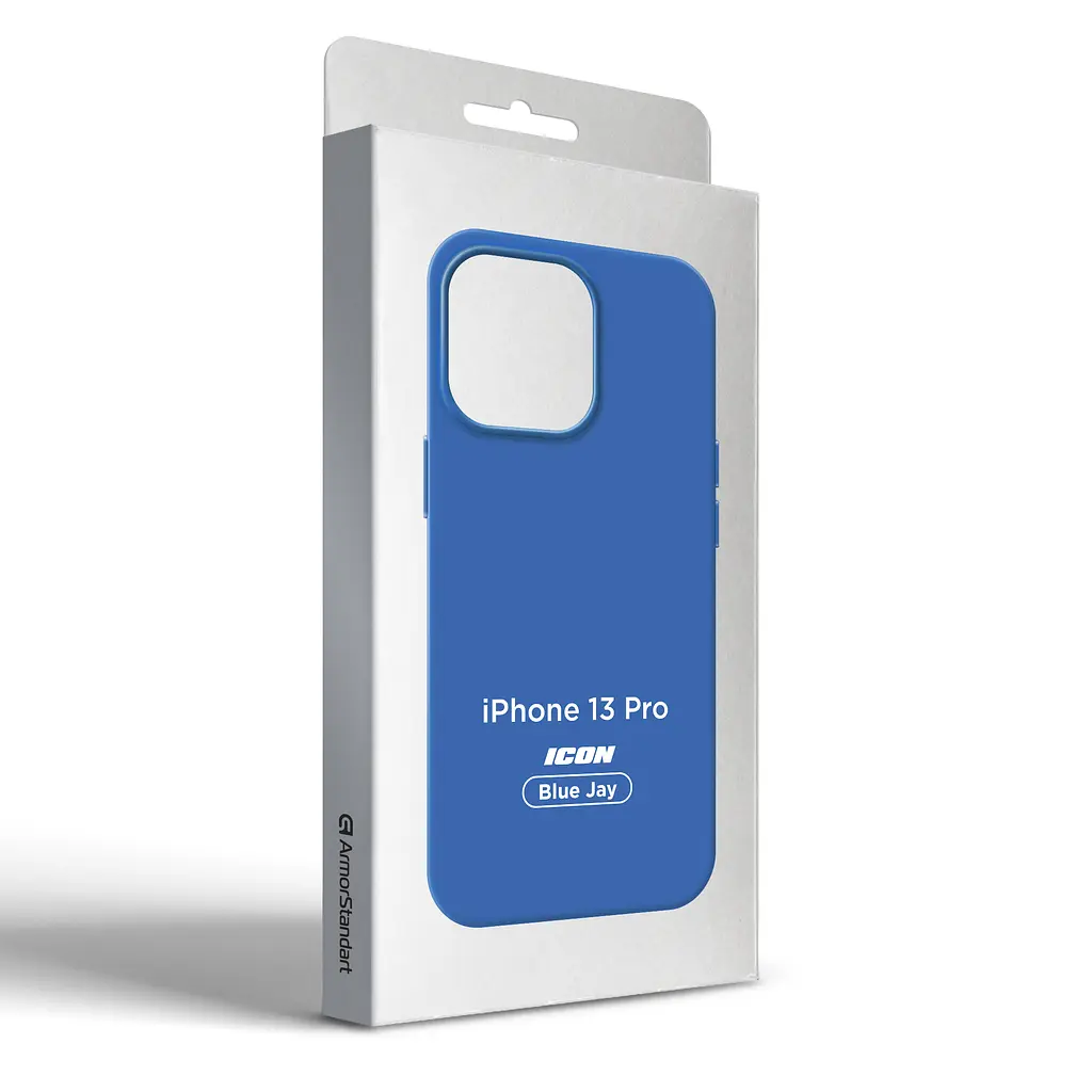 Силиконовый чехол для Apple iPhone 13 Pro, ICON2 Case, синий, противоударный, панель, защита всего корпуса, матовая поверхность Soft Touch, выступает над дисплеем, совместим с защитными стеклами и пленками, с микрофиброй, ArmorStandart (ARM60486) - фото 9