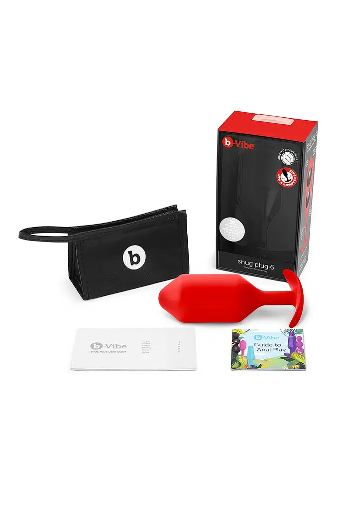Анальная пробка B-Vibe Snug Plug 6, 16 см (красный) - фото 5