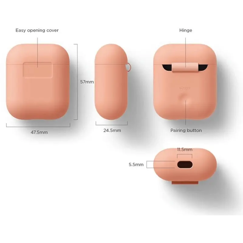 Чохол Elago Silicone Peach для AirPods персиковий (EAPSC-PE) - фото 4