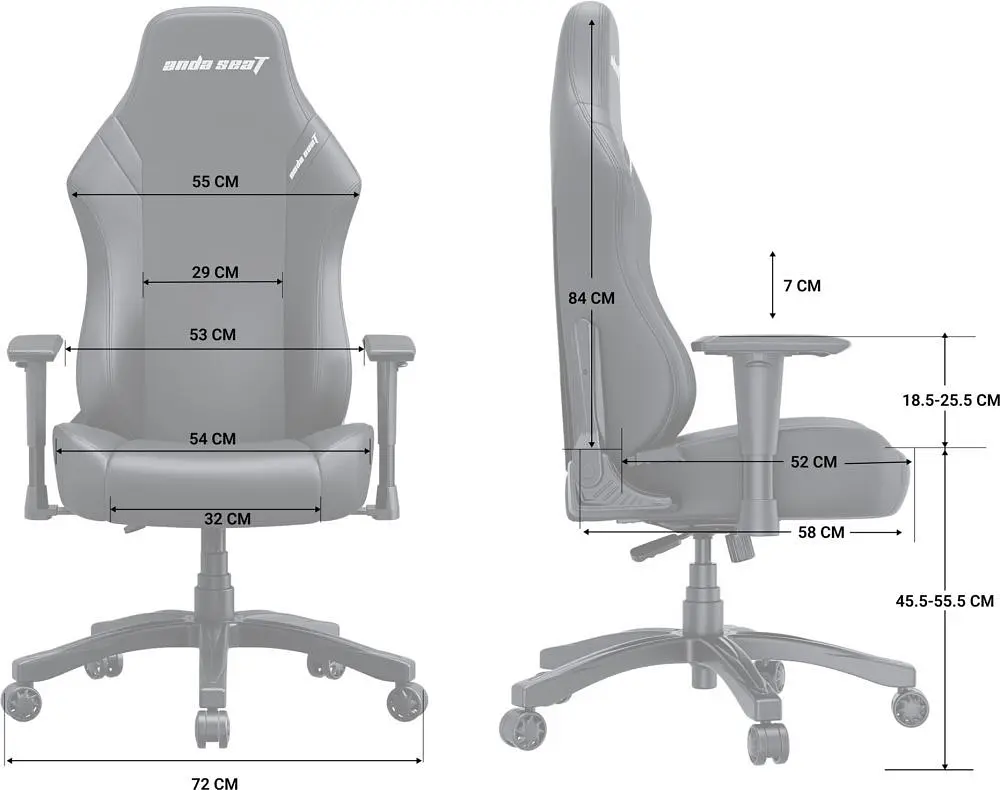 Крісло для геймерів Anda Seat Luna Size L Black/Blue (AD18-44-BS-PV) - фото 8