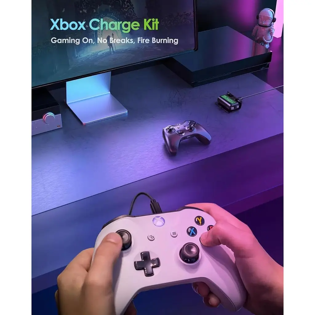 Акумуляторний блок контролера Xbox, комплект для гри та зарядки для Xbox One/Xbox Series X|S - 40 год гри - фото 5