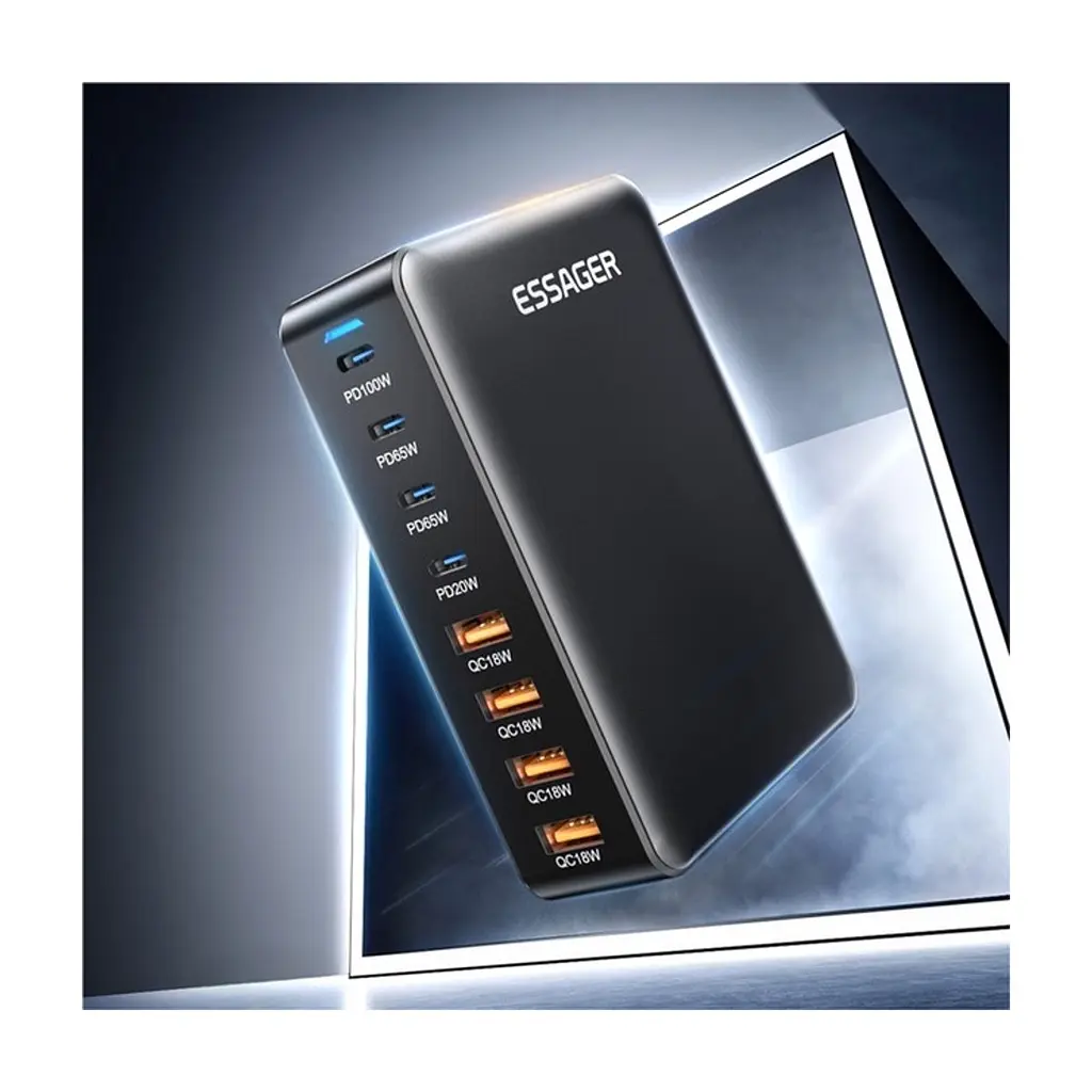 Зарядное устройство для Essager 4xUSB-C + 4xUSB 320W GaN (EZC320W-QJB0G-Z) - фото 9