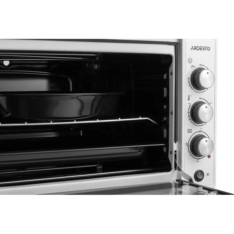Электропечь Ardesto 1700 Вт, 48 л, хром.тены, таймер, подсвеч., конвекция, подв.стекло, белый - фото 8