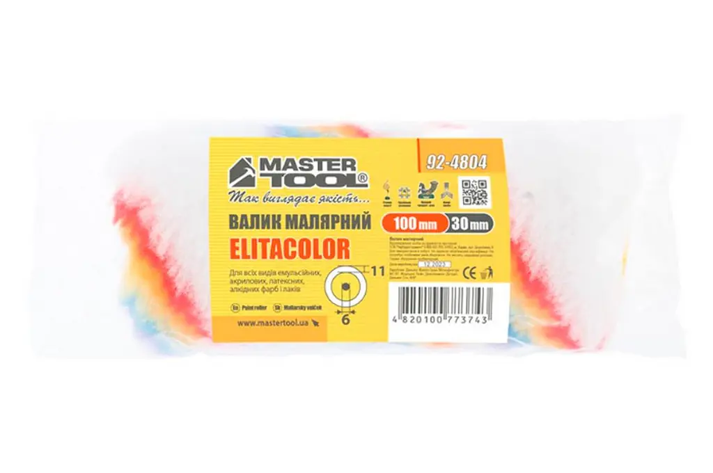 Малярний валик елітаколор Mastertool 6 х 30 х 100 мм (в упаковці 5 шт.) - фото 3