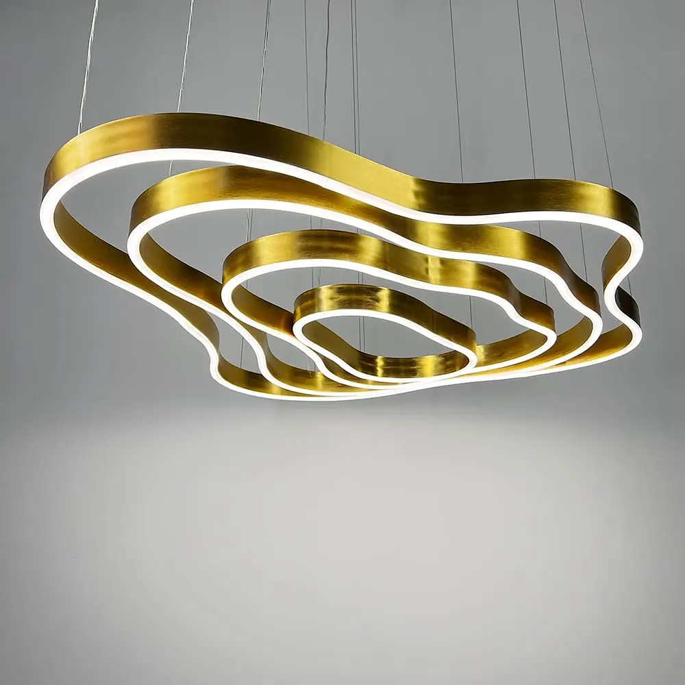 Впечатляющая золотая люстра на 4 яруса 100+83+63+43 см | Ст. PCL003-100*80*60*40 PGD Line F - фото 6