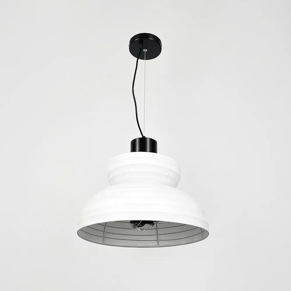 Люстра в черном корпусе с белым абажуром Ø 40 см Ст. PL 053-400 | Line F - фото 6