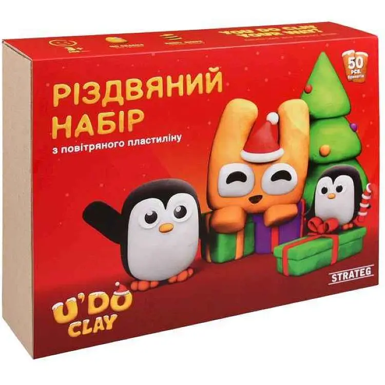 Набір для творчості STRATEG U'DO Clay: Різдвяний набір арт.31067